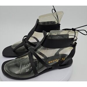 Matisse Sunnie Black Gladiator NEW Sandals Leather Size 8 NWOB Boho Flats Hippie